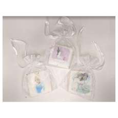 Custom Printed Square Sugar Cookies - 3 inch (with individual white fabric Gift Bags)