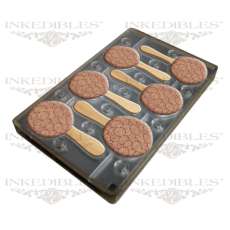InkEdibles Brand Large Size (11 inch x 7 inch) Magnetic Chocolate Mold (design 530-017, for use with transfer sheets)