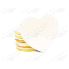 Heart Shaped Gourmet Yummy Cookie (Hand-Made, Royal Icing Coated White, 3.5 inch) - Printable