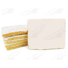 Rectangle Shaped Gourmet Yummy Cookie (Hand-Made, Royal Icing Coated White, 2x4 inch) - Printable