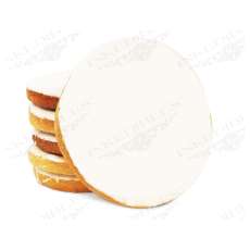Round Shaped Gourmet Yummy Cookie (Hand-Made, Royal Icing Coated White, 3.5 inch) - Printable